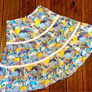 🌈 Boden Weather Tiered A-line Skirt, 13-14